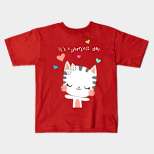 it's a purrfect day Kids T-Shirt